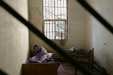 The patients of the secure ward condemned for serious crimes undergo compulsory treatment here. Mental hospital not far from Sukhumi, Abkhasia, Friday, March 17, 2006. About a hundred patients and several members of the staff are placed in a small two-storeyed building. It's the only hospital of the kind in Abkhasia which was badly damaged in the war. The hospital could never do without its head physician Konstantin Anua.