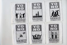 Leaflets with antigovermental slogans are given from hand to hand with great precautions as if they were found in the street. Habana, Cuba, Saturday, March 10, 2007.