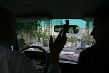 Inside a city taxi. Teheran, Iran, Saturday, April 29, 2006.