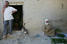 In the yard of a private house in the village not far from the Turkmenian frontier. Shirvan, Iran, Thursday, April 20, 2006.