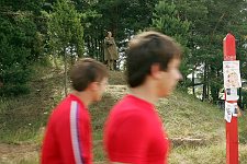 Activist of the pro-Kremlin Nashi (Ours) youth movement performs the Bronze Soldier as a protest against the transfer of war remains in Estonia. The Nashi summer camp on Lake Seliger, some 300 kilometres (~180 miles) northwest of Moscow, Tuesday, July 17, 2007. Pro-Kremlin Nashi (Ours) youth movement has assembled about 10 thousand young people from all over Russia to a summer camp where they are going to do sports and attend political and socially oriented lectures and training sessions for two weeks.