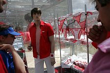 Clothing shop with the movement paraphernalia. The lettering on the panties reads, &quot I LOVE VOVA, VOVA, I'M WITH YOU&quot. The Nashi summer camp on Lake Seliger, some 300 kilometres (~180 miles) northwest of Moscow, Tuesday, July 17, 2007. Pro-Kremlin Nashi (Ours) youth movement has assembled about 10 thousand young people from all over Russia to a summer camp where they are going to do sports and attend political and socially oriented lectures and training sessions for two weeks.