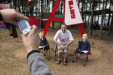 A scene of daily life in the Nashi summer camp on Lake Seliger, some 300 kilometres (~180 miles) northwest of Moscow, Tuesday, July 17, 2007. Pro-Kremlin Nashi (Ours) youth movement has assembled about 10 thousand young people from all over Russia to a summer camp where they are going to do sports and attend political and socially oriented lectures and training sessions for two weeks.
