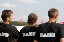 Activists of the Volunteer Fighting Brigade of the pro-Kremlin Nashi (Ours) youth movement in the Nashi summer camp on Lake Seliger, some 300 kilometres (~180 miles) northwest of Moscow, Wednesday, July 18, 2007. Pro-Kremlin Nashi (Ours) youth movement has assembled about 10 thousand young people from all over Russia to a summer camp where they are going to do sports and attend political and socially oriented lectures and training sessions for two weeks.