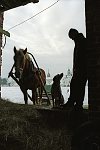 The monk on the Kanevets Island, Ladoga lake, Russia, March, 2003.