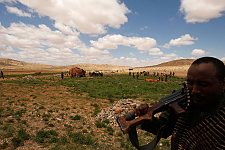 Somaliland Army. Los Anod, SomaliLand, Tuesday, October 16, 2007. The military constantly camp near Los Anod in the province of  SomaliLand, bordering on PuntLand. Fighting is resumed at this territory from time to time.