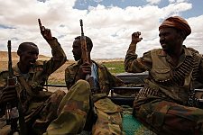 Somaliland Army. Los Anod, SomaliLand, Tuesday, October 16, 2007. The military constantly camp near Los Anod in the province of  SomaliLand, bordering on PuntLand. Fighting is resumed at this territory from time to time.