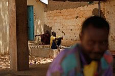Patients of the mental hospital in the courtyard. Hargeisa, SomaliLand, Monday, October 8, 2007. The only mental hospital in the country has a male and a female wards with about a hundred patients altogether.