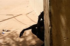Patient of the mental hospital in the courtyard. Hargeisa, SomaliLand, Saturday, October 6, 2007. The only mental hospital in the country has a male and a female wards with about a hundred patients altogether.
