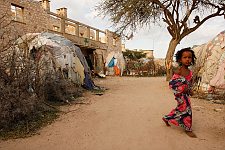 Daily life scene in the refugees camp. Hargeisa, SomaliLand, Sunday, October 7, 2007. The ruins of the former British governor's state house are surrounded now by the refugees camp of the same name.