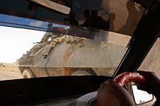 The military convoy on the way. Los Anod, SomaliLand, Monday, October 15, 2007. The military constantly camp near Los Anod in the province of  SomaliLand, bordering on PuntLand. Fighting is resumed at this territory from time to time.